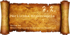 Herlicska Kreszcencia névjegykártya